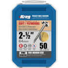 Kreg #8 x 2-1/2 In. Square Coarse Thread Maxi-Loc Head Zinc Pocket-Hole Screw (50 Ct.) Image 4