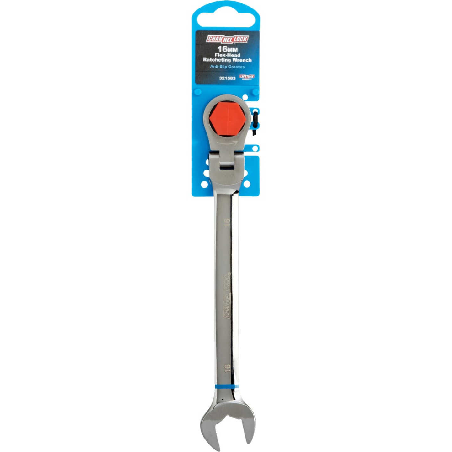 Channellock Metric 16 mm 12-Point Ratcheting Flex-Head Wrench Image 2