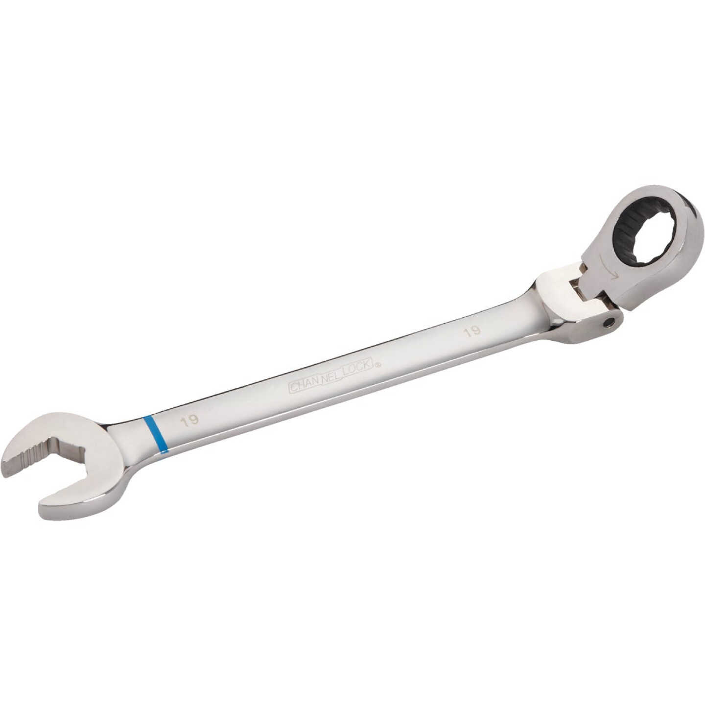 Channellock Metric 19 mm 12-Point Ratcheting Flex-Head Wrench Image 1
