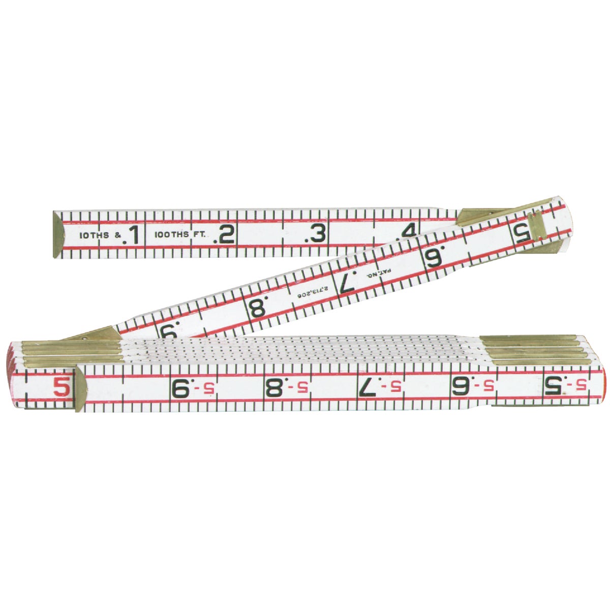 Crescent Lufkin Red End 6 Ft. x 5/8 In. Wood Engineers Folding Rule, White