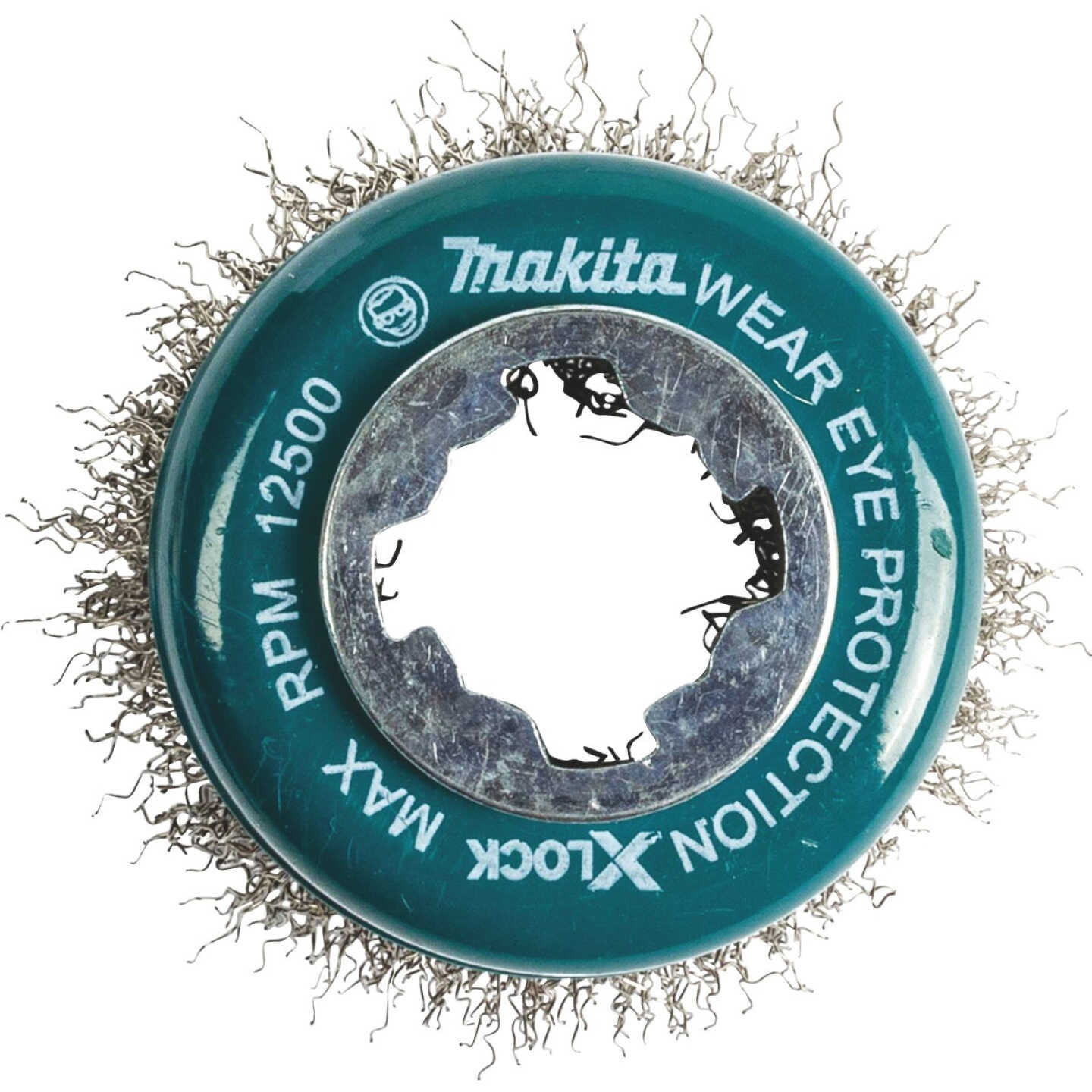 Makita X-LOCK 3 In. Crimped 0.012 In. Stainless Steel Cup Angle Grinder Wire Brush Image 1