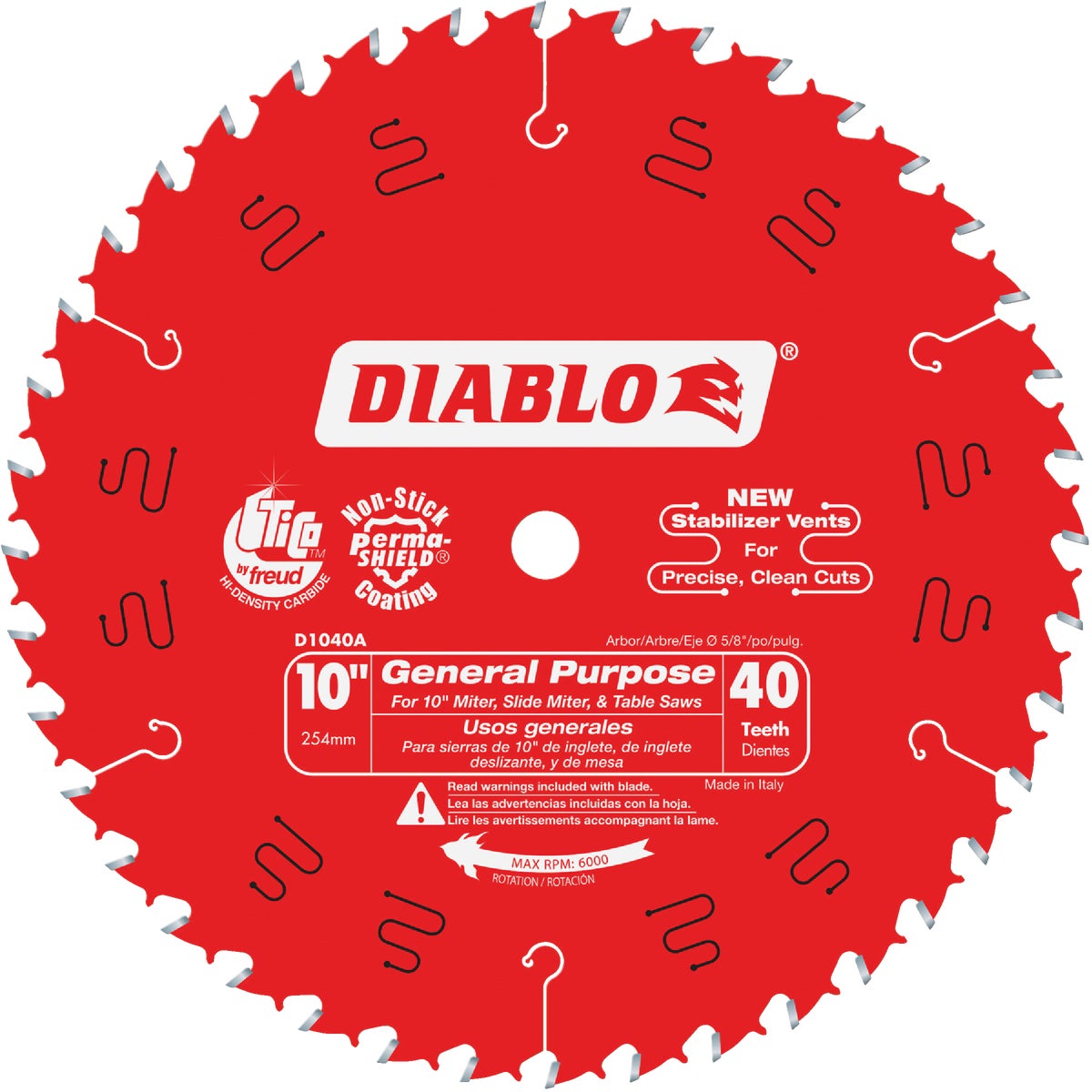 Diablo 10 In. 40-Tooth General Purpose Circular Saw Blade, Bulk