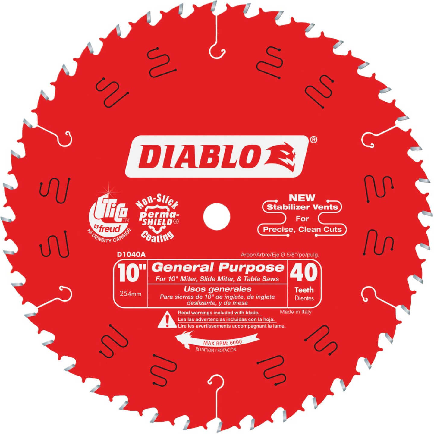 Diablo 10 In. 40-Tooth General Purpose Circular Saw Blade, Bulk Image 1