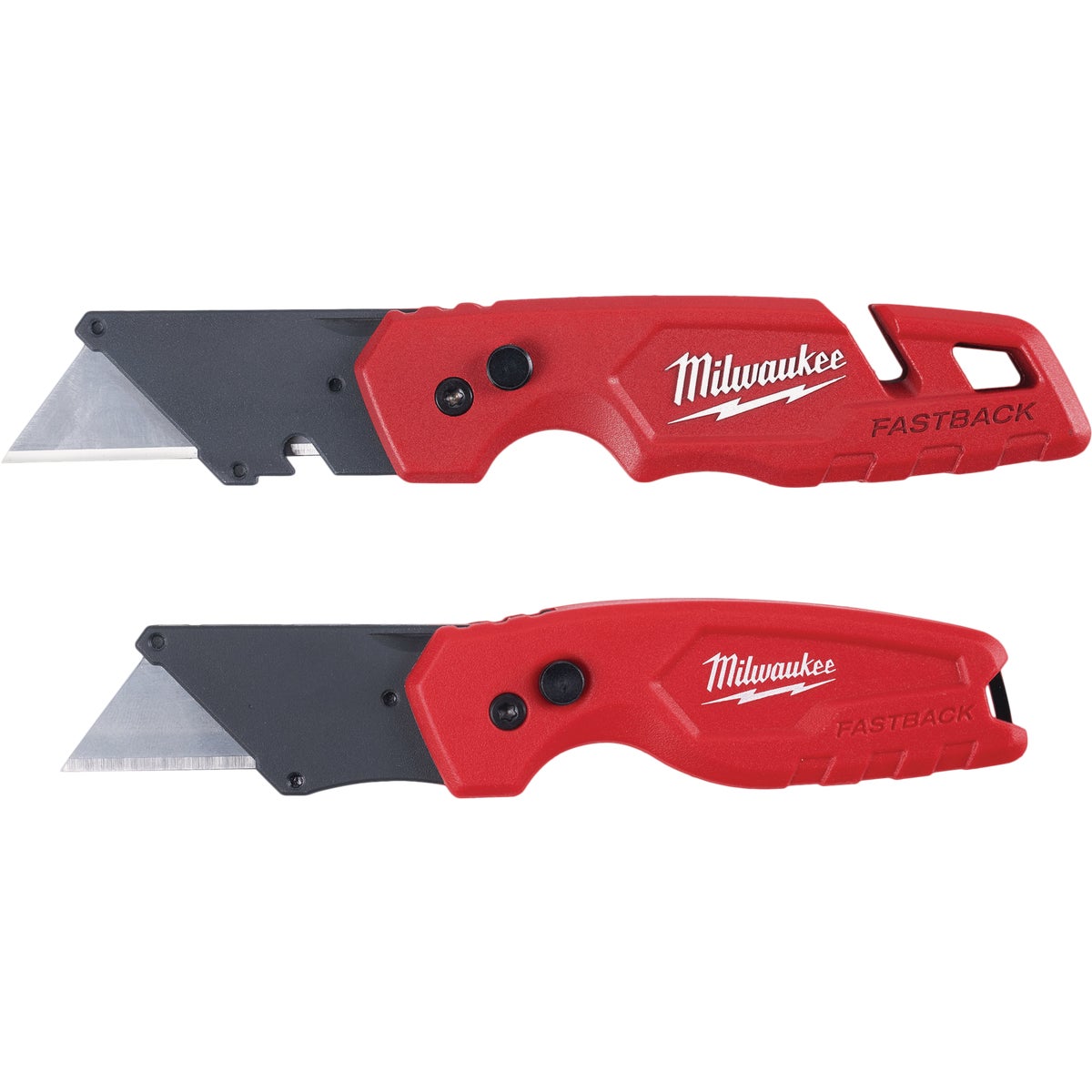 Milwaukee FASTBACK Folding Utility Knife with Storage & Compact Folding Utility Knife (2-Pack) Image 1