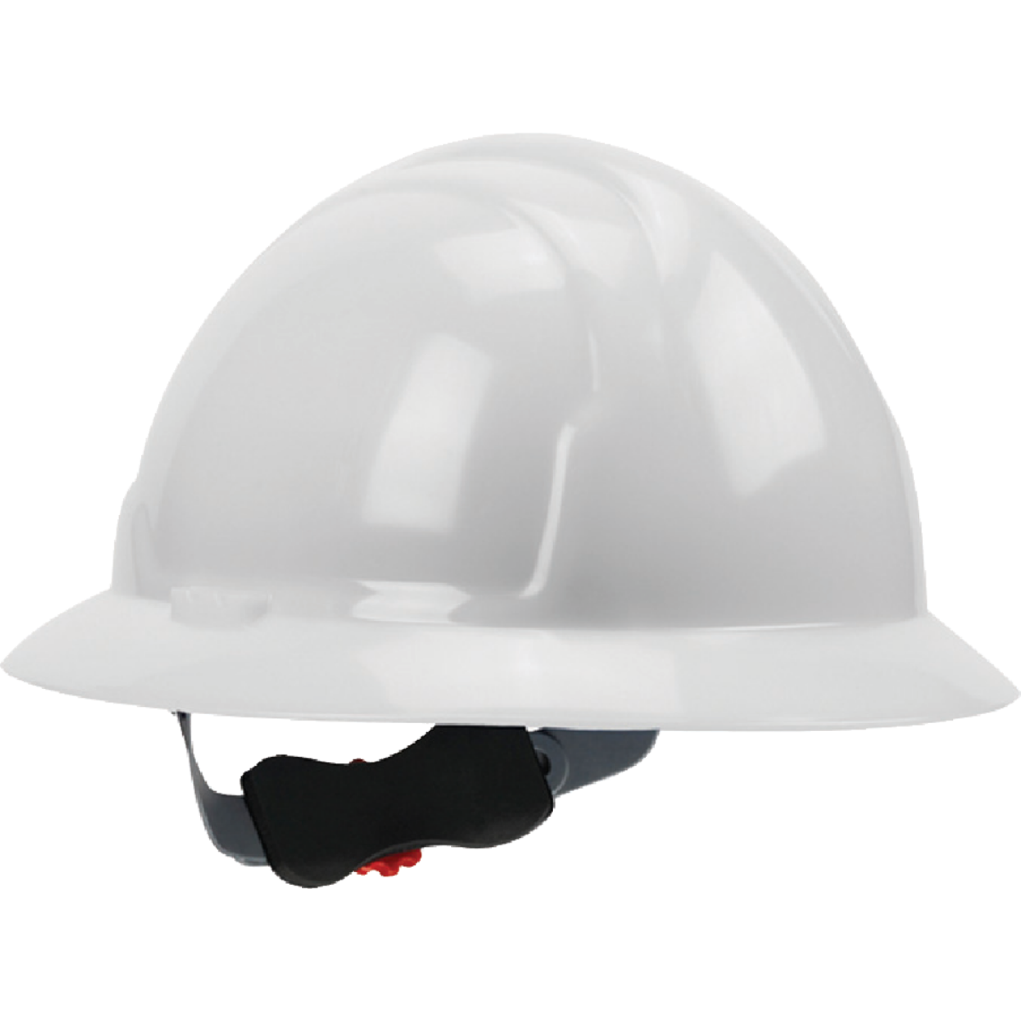 Safety Works White Full Brim Wheel Ratchet Hard Hat Image 1