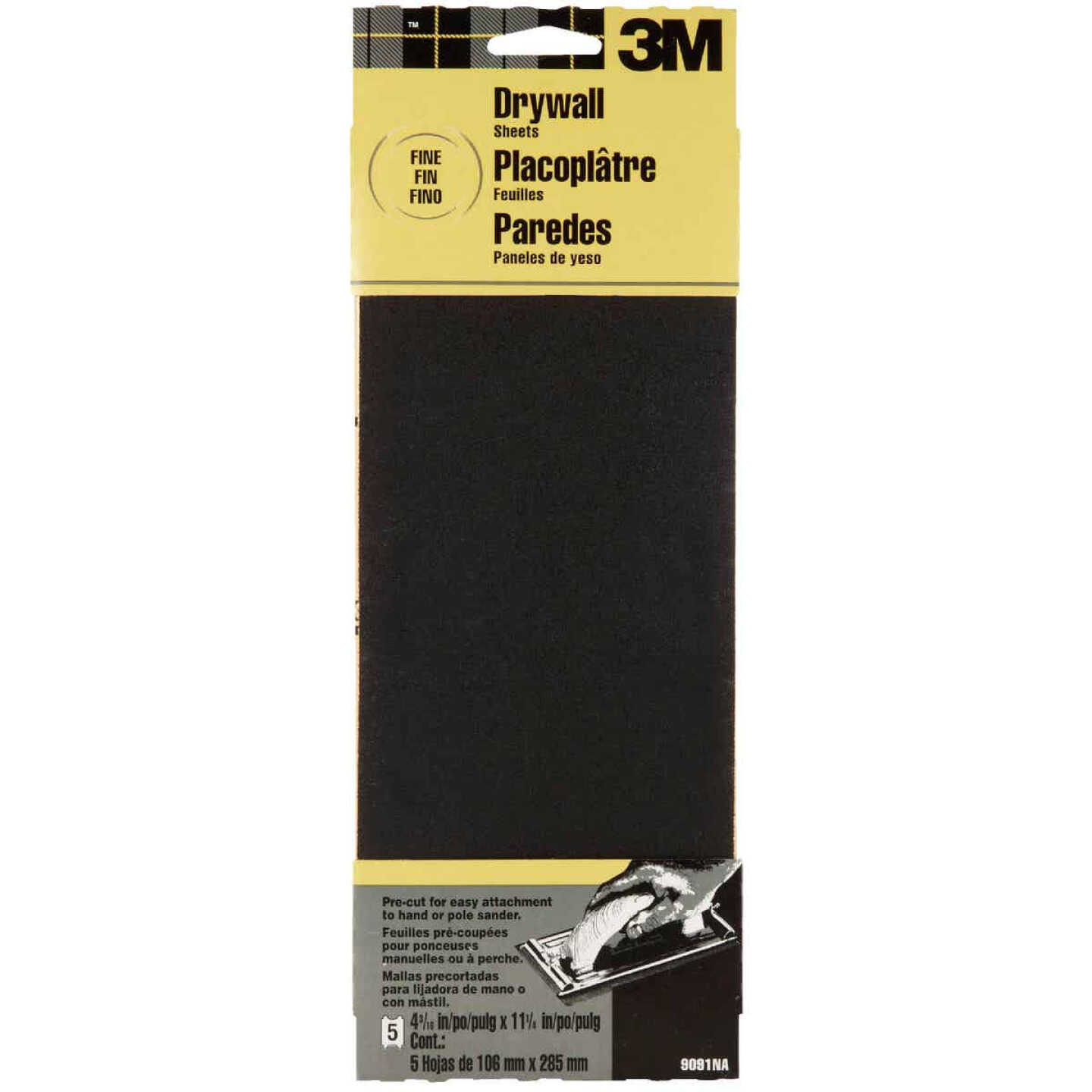 3M 4-3/16 In. x 11-1/4 In. Drywall Sanding Sheets, Fine (2-Pack) Image 1