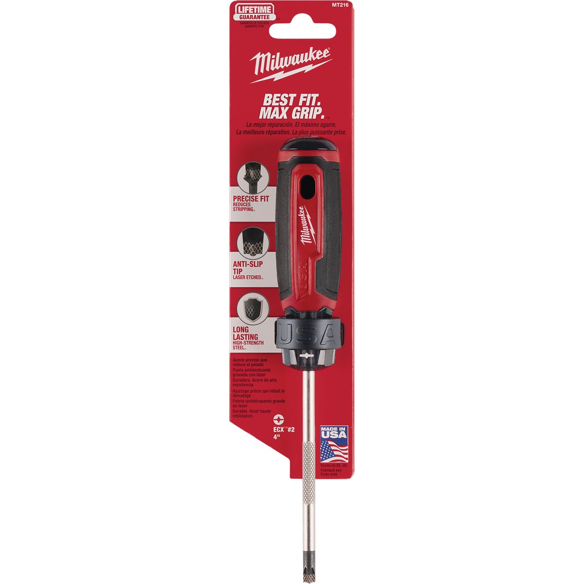 Milwaukee #2 x 4 In. ECX Cushion Grip Screwdriver (USA) Image 7