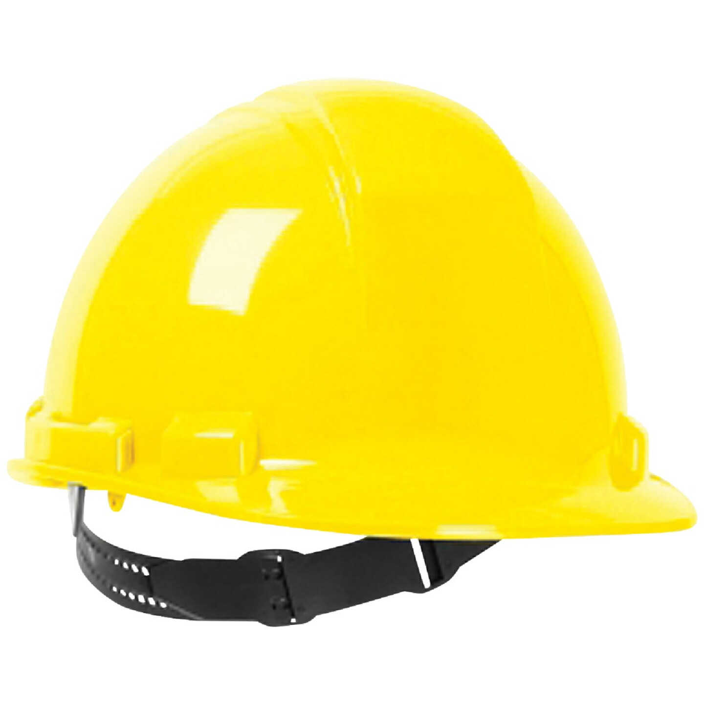 Safety Works Yellow Cap Style Non-Vented Hard Hat with Pin Lock Image 1