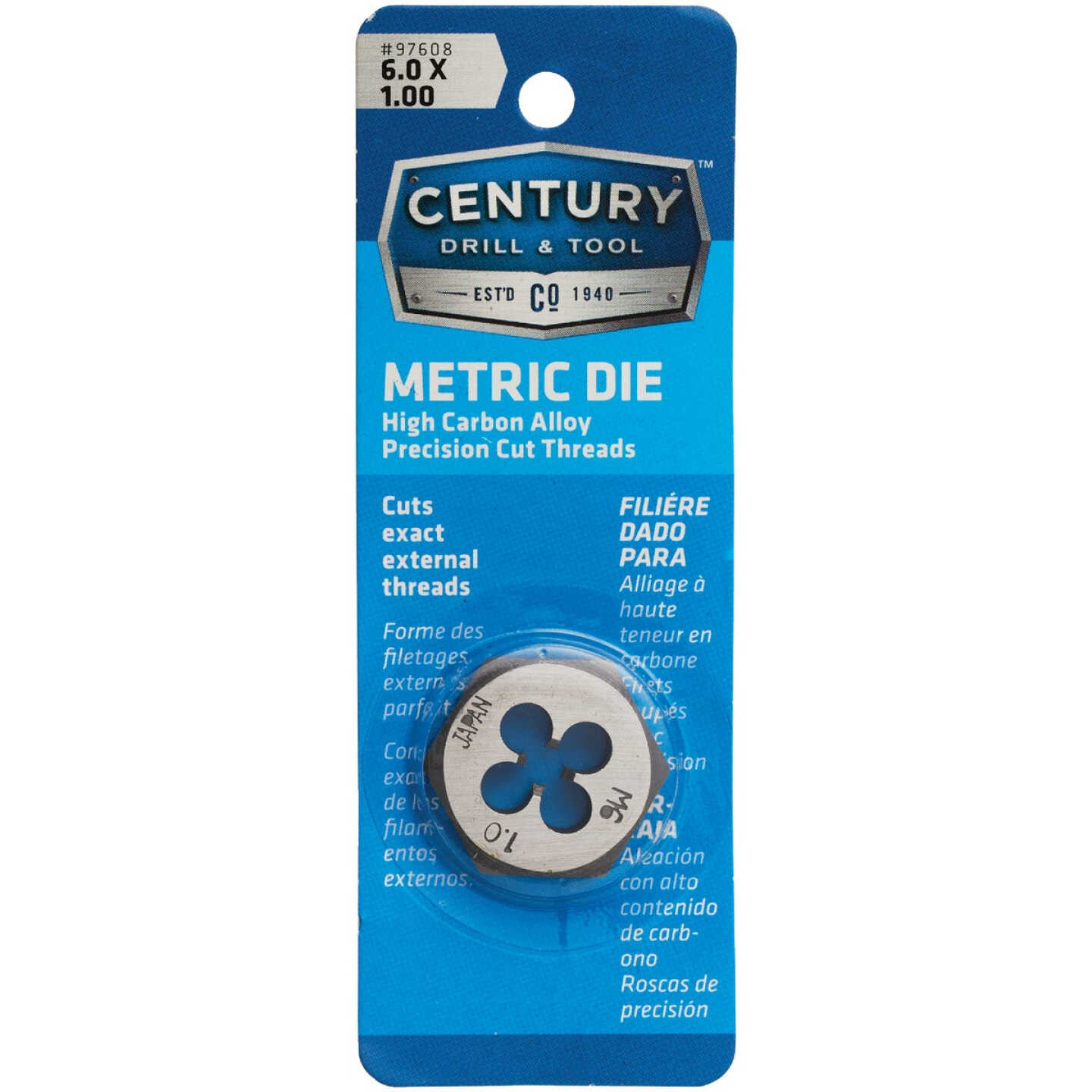 Century Drill & Tool 6.0x1.00 NPT 1 In. Across Flats Hexagon Pipe Die Image 1