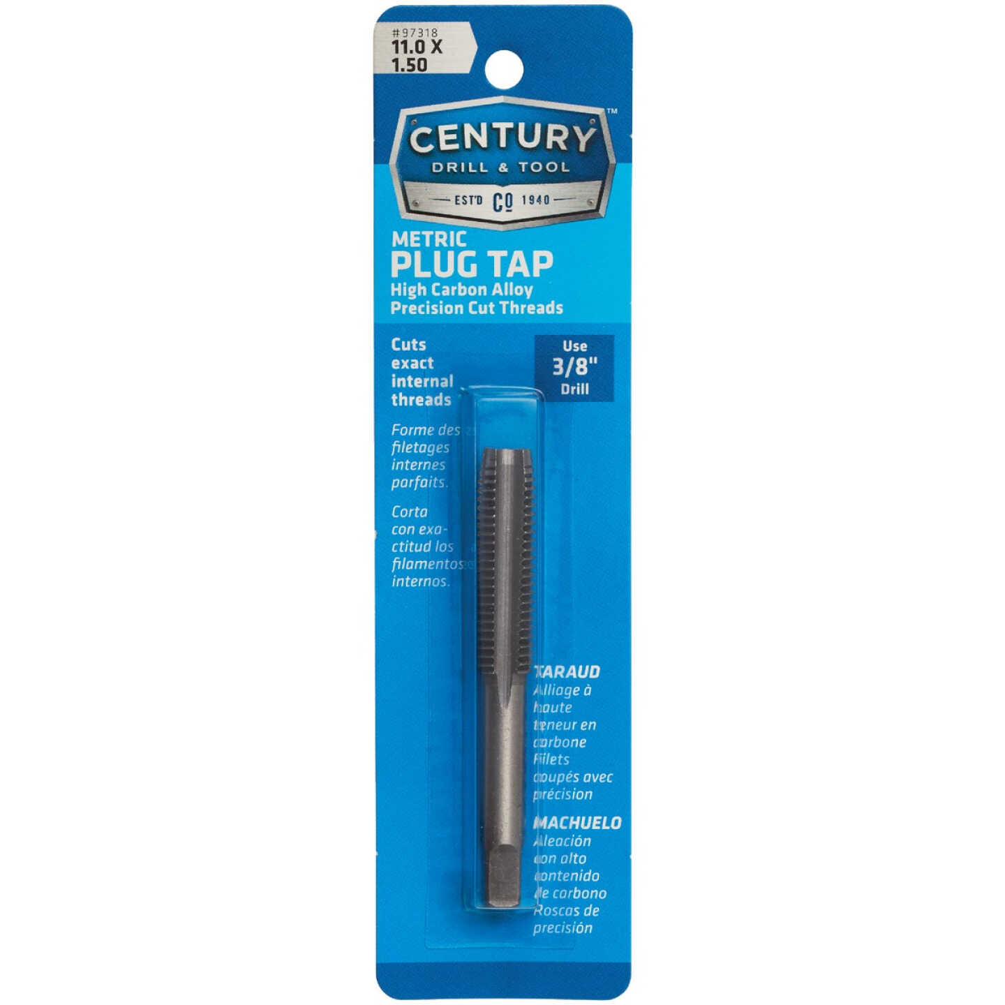 Century Drill & Tool 11.0x1.50 Carbon Steel Metric Tap Image 1