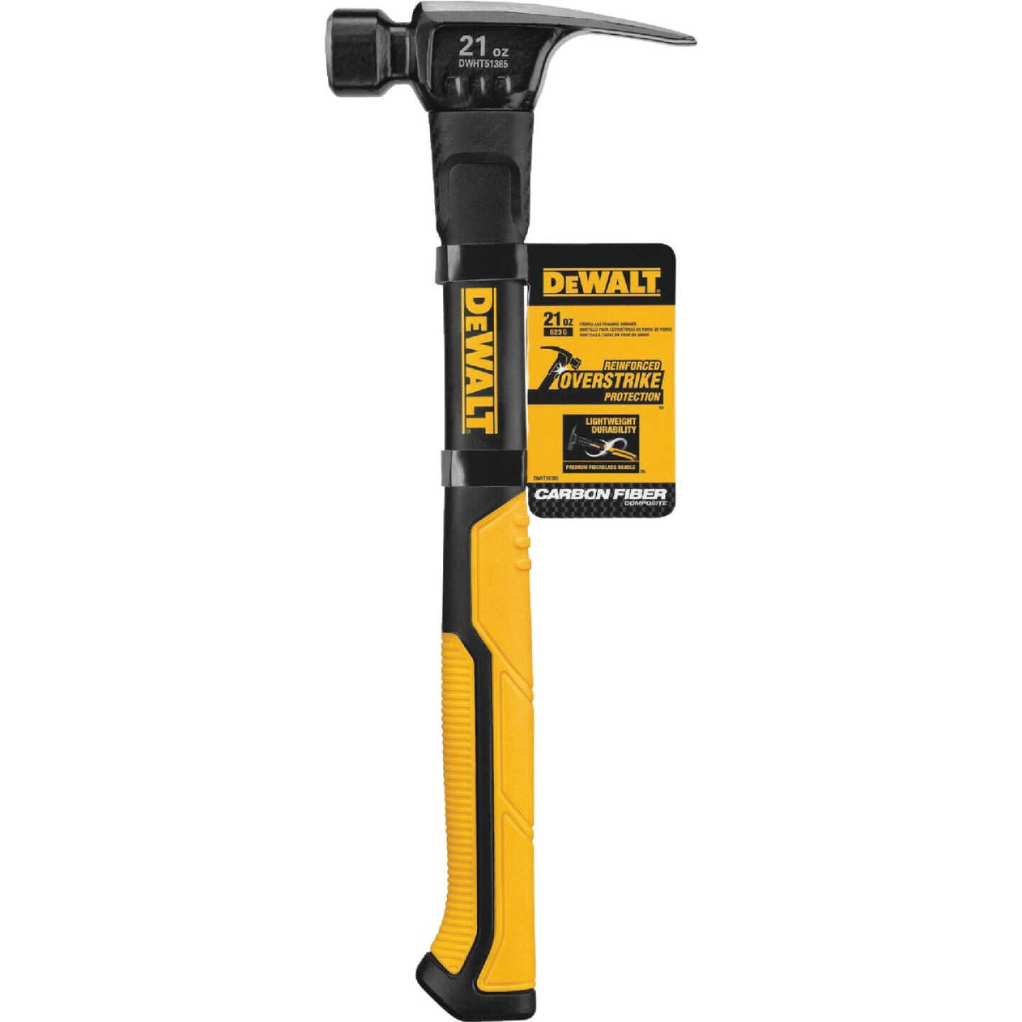 DEWALT 21 Oz. Smooth-Face Framing Hammer with Fiberglass Handle Image 1