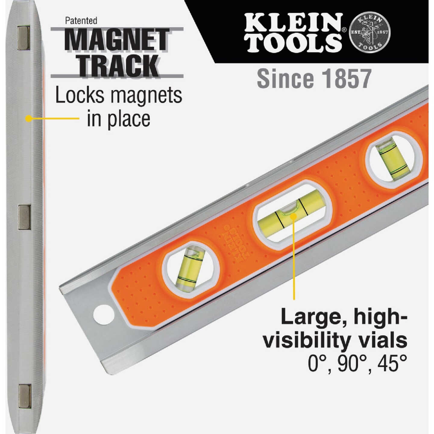 Klein 9 In. Aluminum Rare-Earth Magnet Torpedo Level Image 4