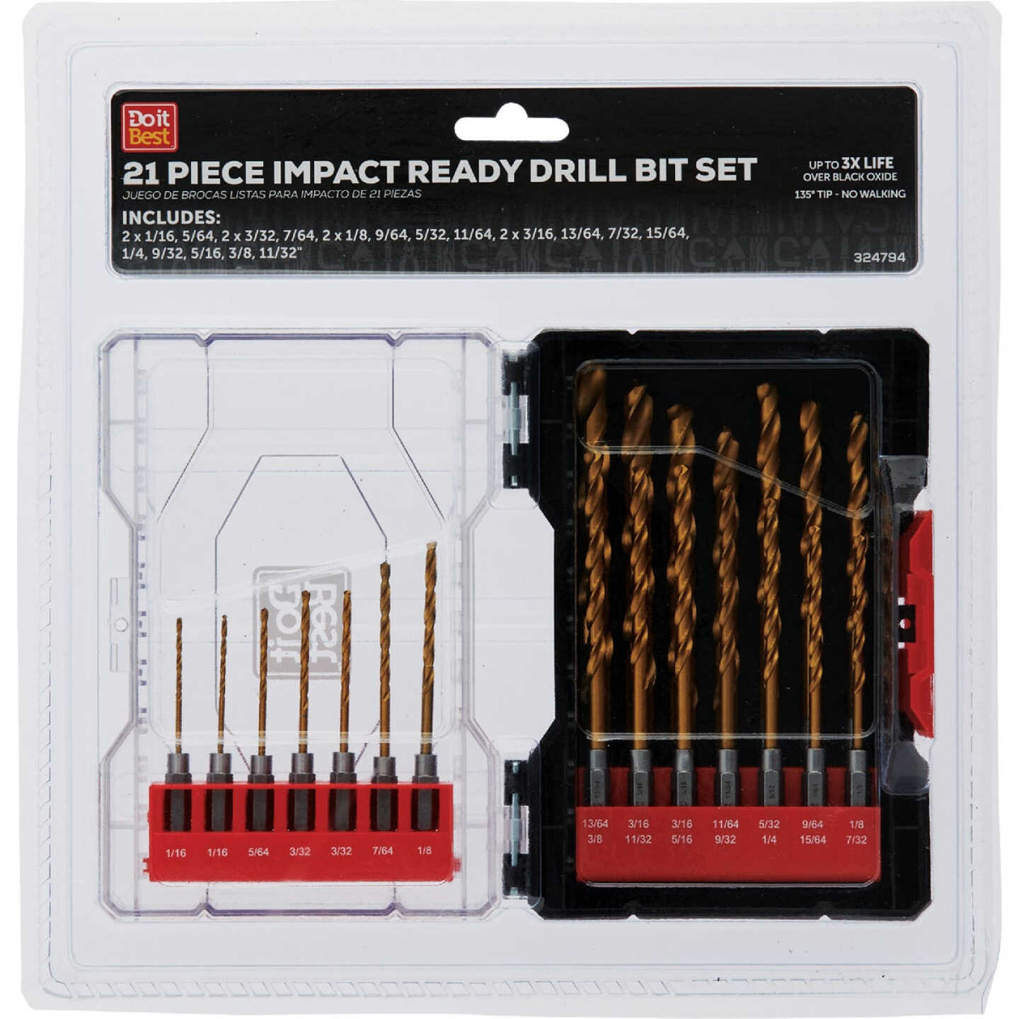 Do it Best 21-Piece Impact Ready Titanium Hex Shank Drill Bit Set Image 1