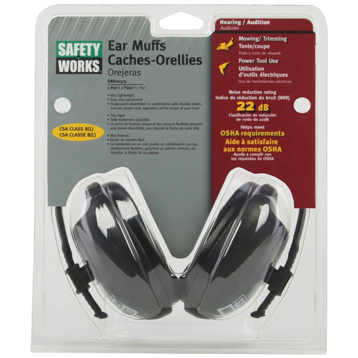 Safety Works 22 dB NRR Foldable Earmuffs Image 2