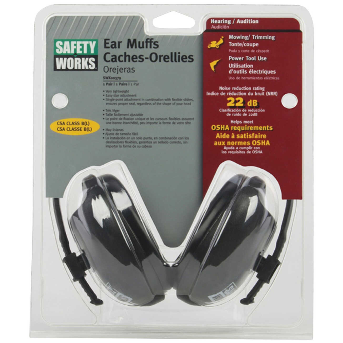 Safety Works 22 dB NRR Foldable Earmuffs Image 2