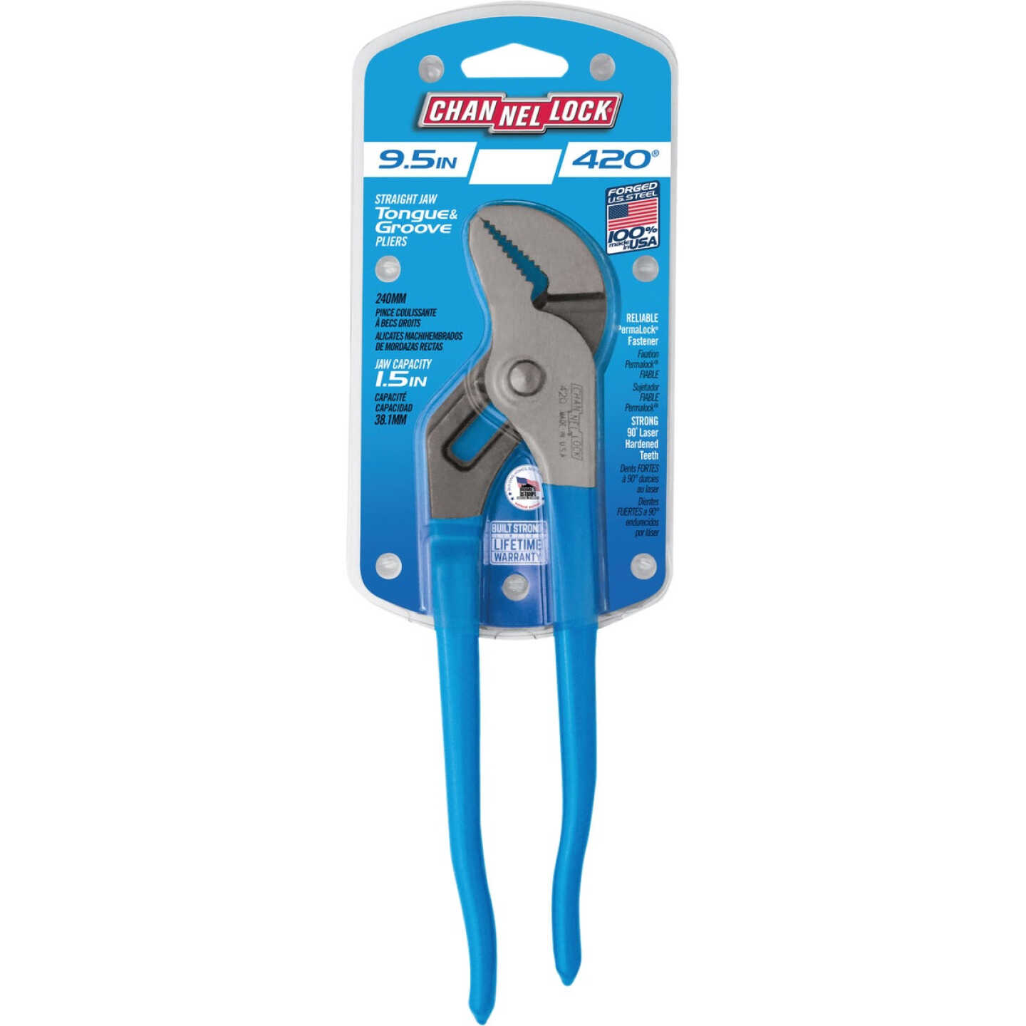 Channellock 9-1/2 In. Straight Jaw Groove Joint Pliers Image 6