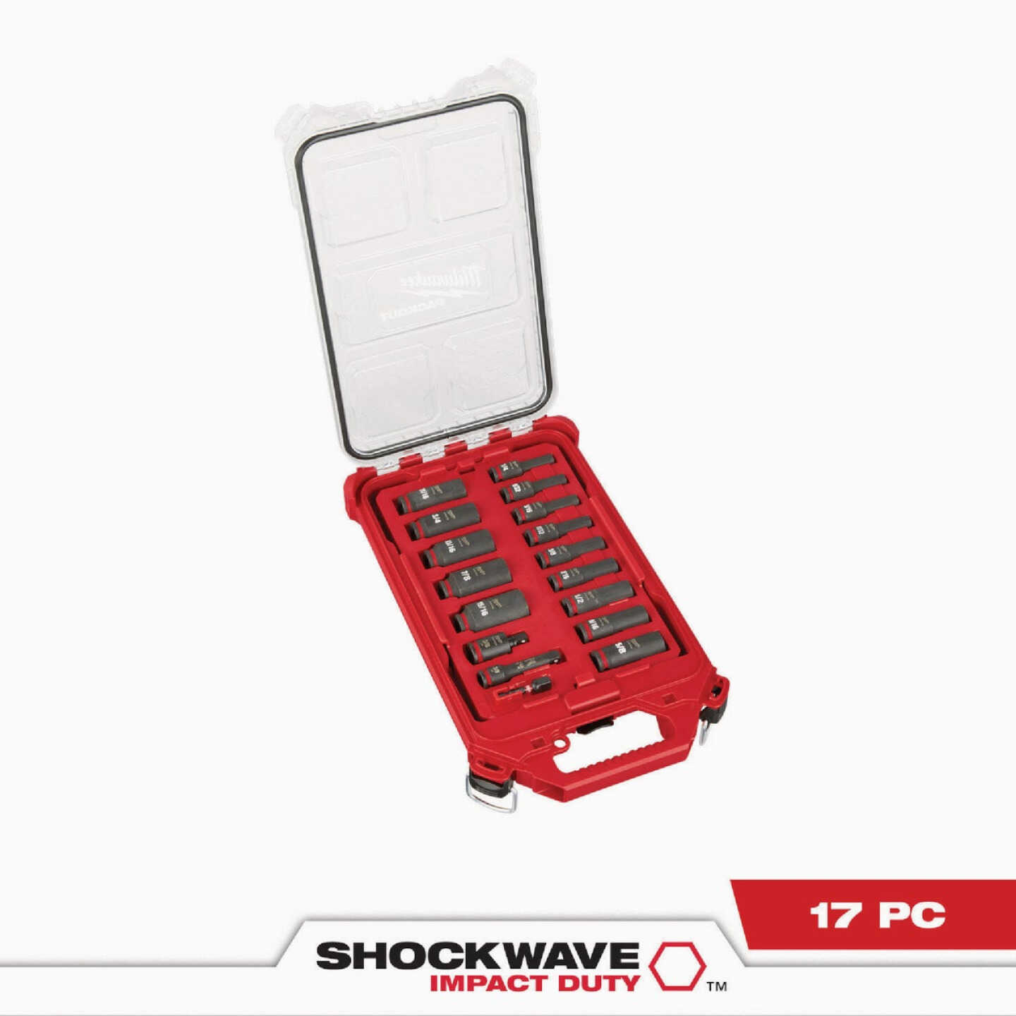 Milwaukee SHOCKWAVE Standard 3/8 In. Drive 6-Point Deep Impact Driver Set with PACKOUT Organizer (17-Piece) Image 3