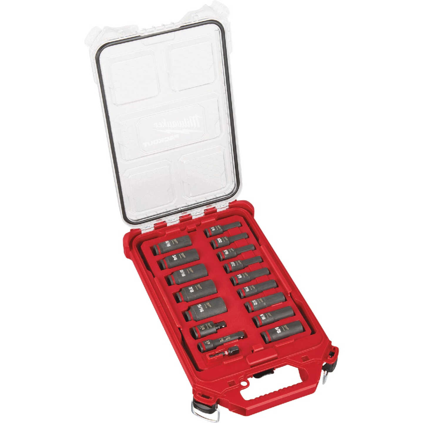 Milwaukee SHOCKWAVE Standard 3/8 In. Drive 6-Point Deep Impact Driver Set with PACKOUT Organizer (17-Piece) Image 1