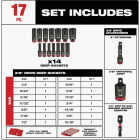 Milwaukee SHOCKWAVE Standard 3/8 In. Drive 6-Point Deep Impact Driver Set with PACKOUT Organizer (17-Piece) Image 4