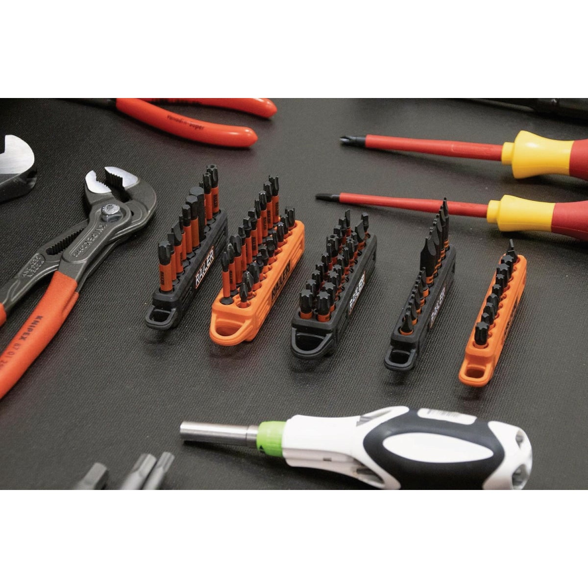 Railer 5-Hole Micro Bitrail Orange & Black Bit Holder with Carabiner (2-Pack) Image 4
