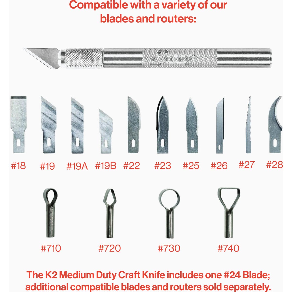 Excel Blades K2 Medium Duty Aluminum Hobby Knife Image 4