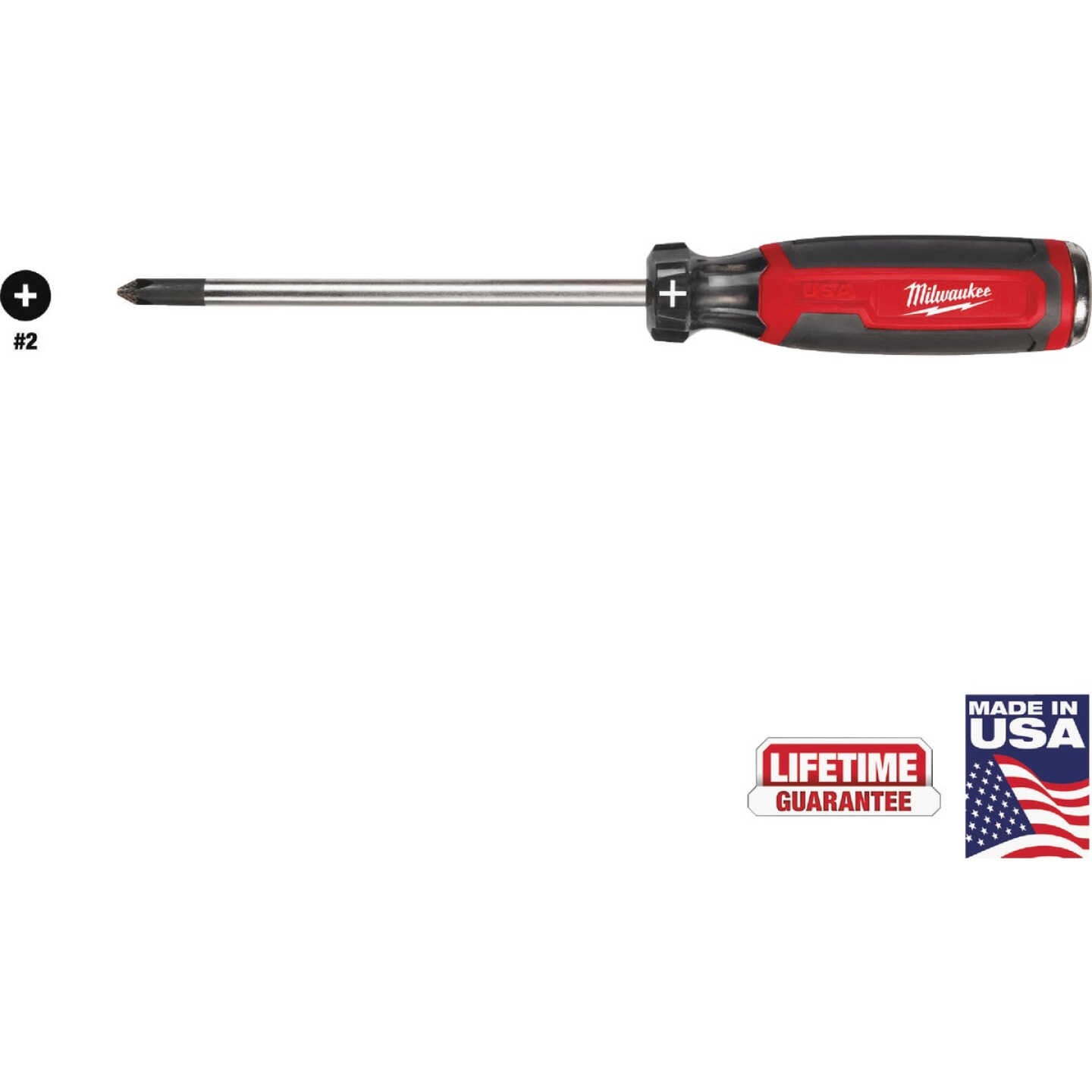 Milwaukee #2 x 6 In. Phillips Demolition Screwdriver with Cushion Grip Image 1