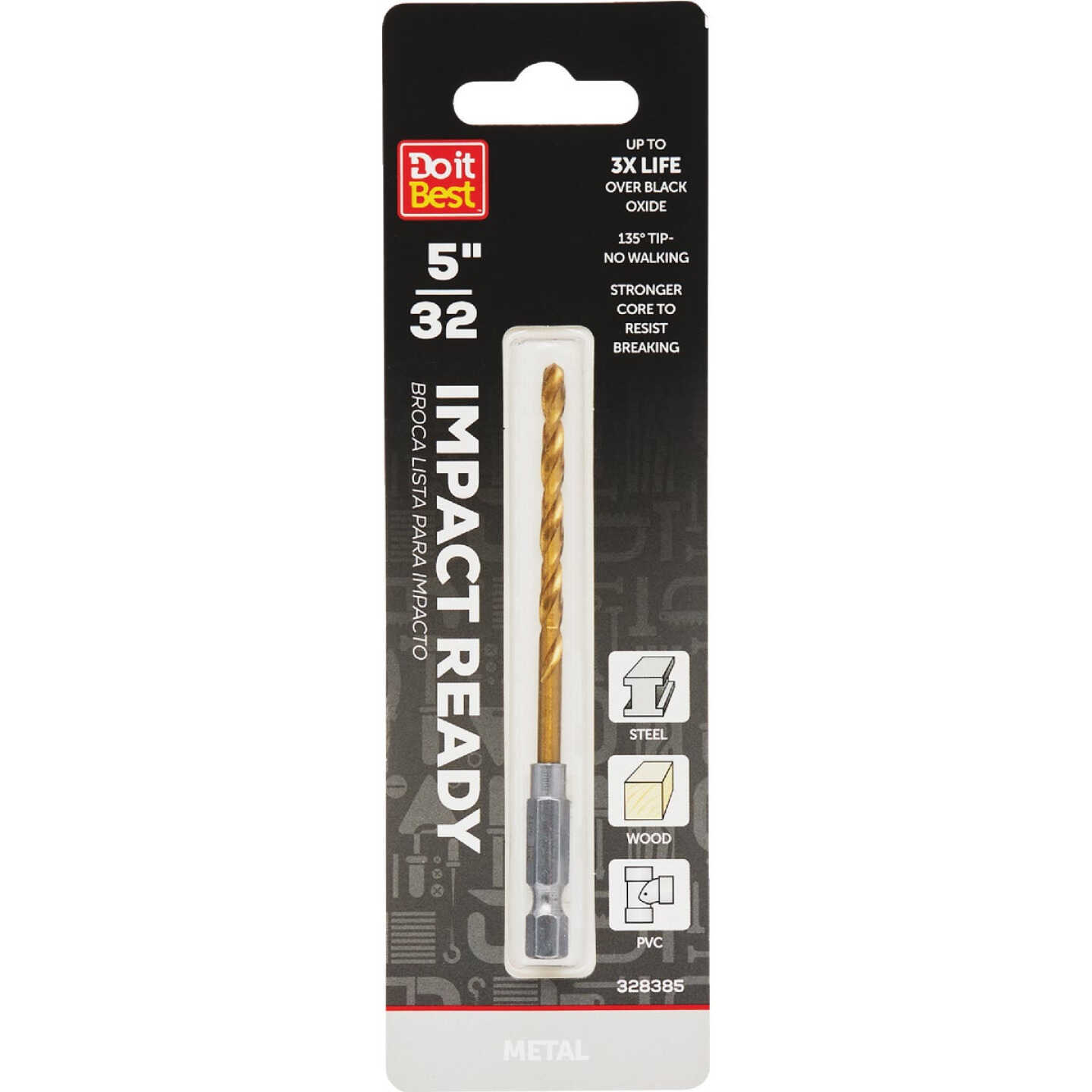 Do it Best 5/32 In. Impact Ready Titanium Hex Shank Drill Bit Image 1