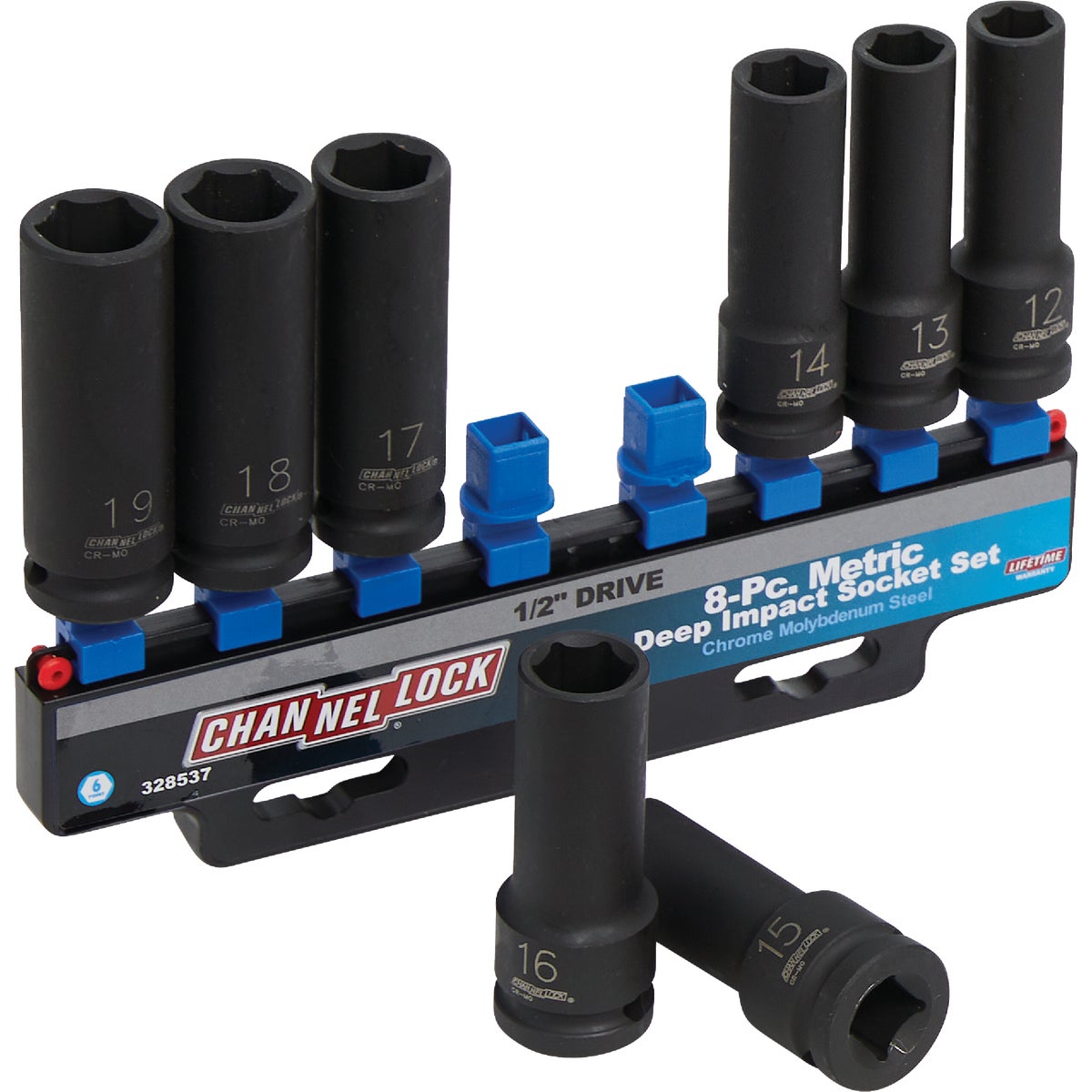 Channellock Metric 1/2 In. Drive 6-Point Deep Impact Driver Set (8-Piece) Image 3