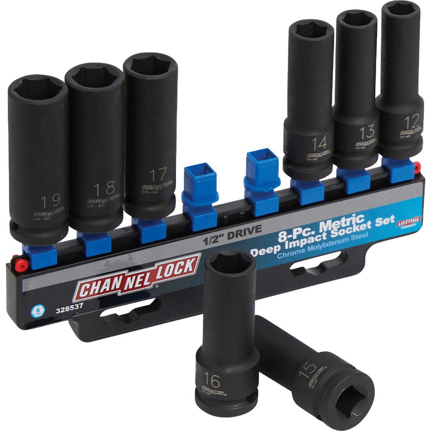 Channellock Metric 1/2 In. Drive 6-Point Deep Impact Driver Set (8-Piece) Image 3