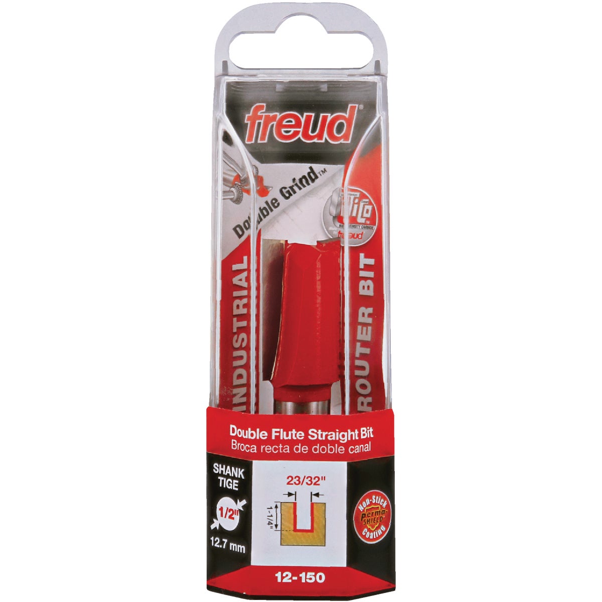 Freud 23/32 In. x 1-1/4 In. Double Flute Eclipse Grind Straight Router Bit