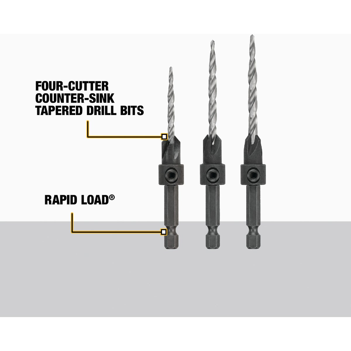 DeWalt 3-Piece Rapid Load Countersink Bit Set Image 3