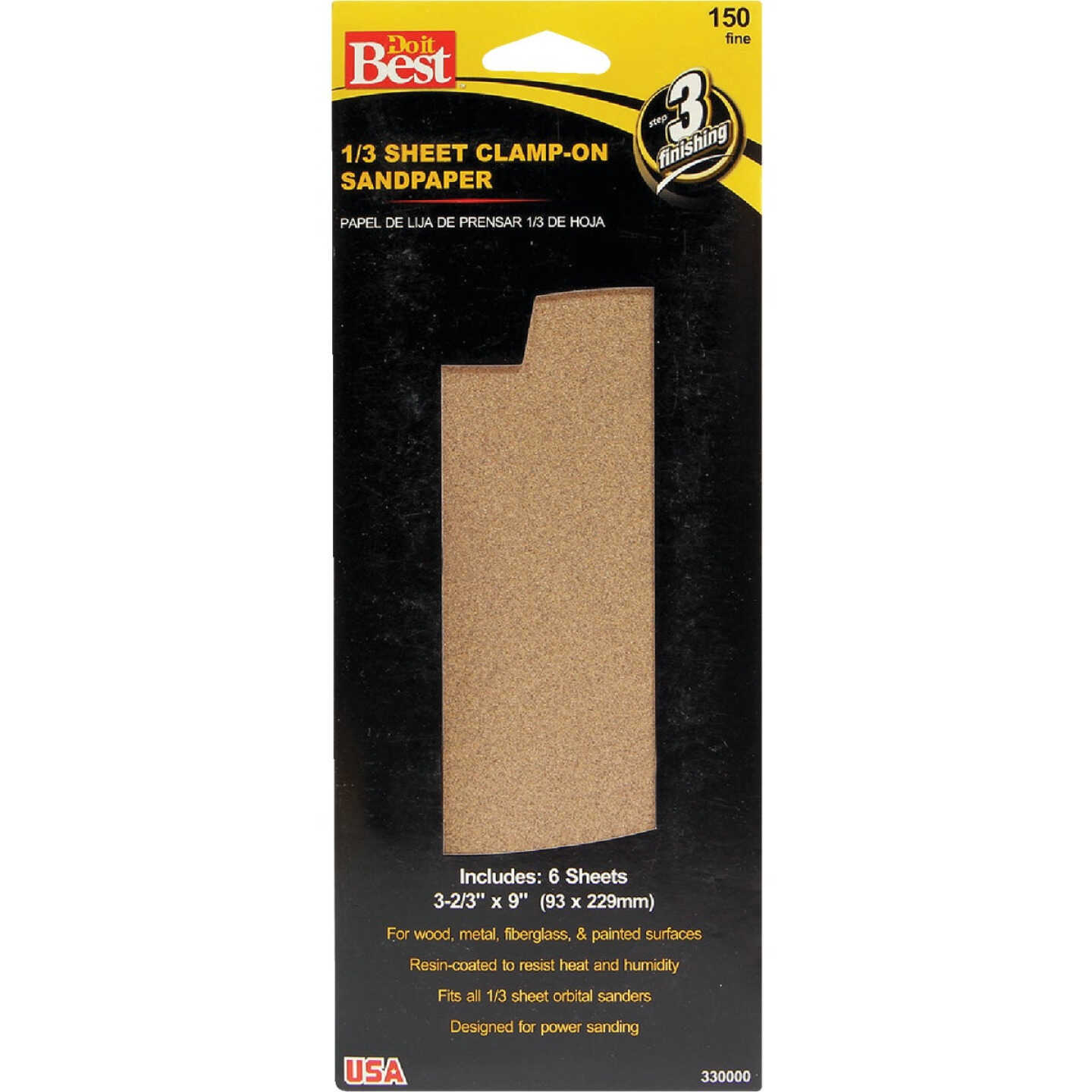 Do it Best Aluminum Oxide 150C Grit 1/3 Sheet Power Sanding Sheet (6-Pack) Image 1