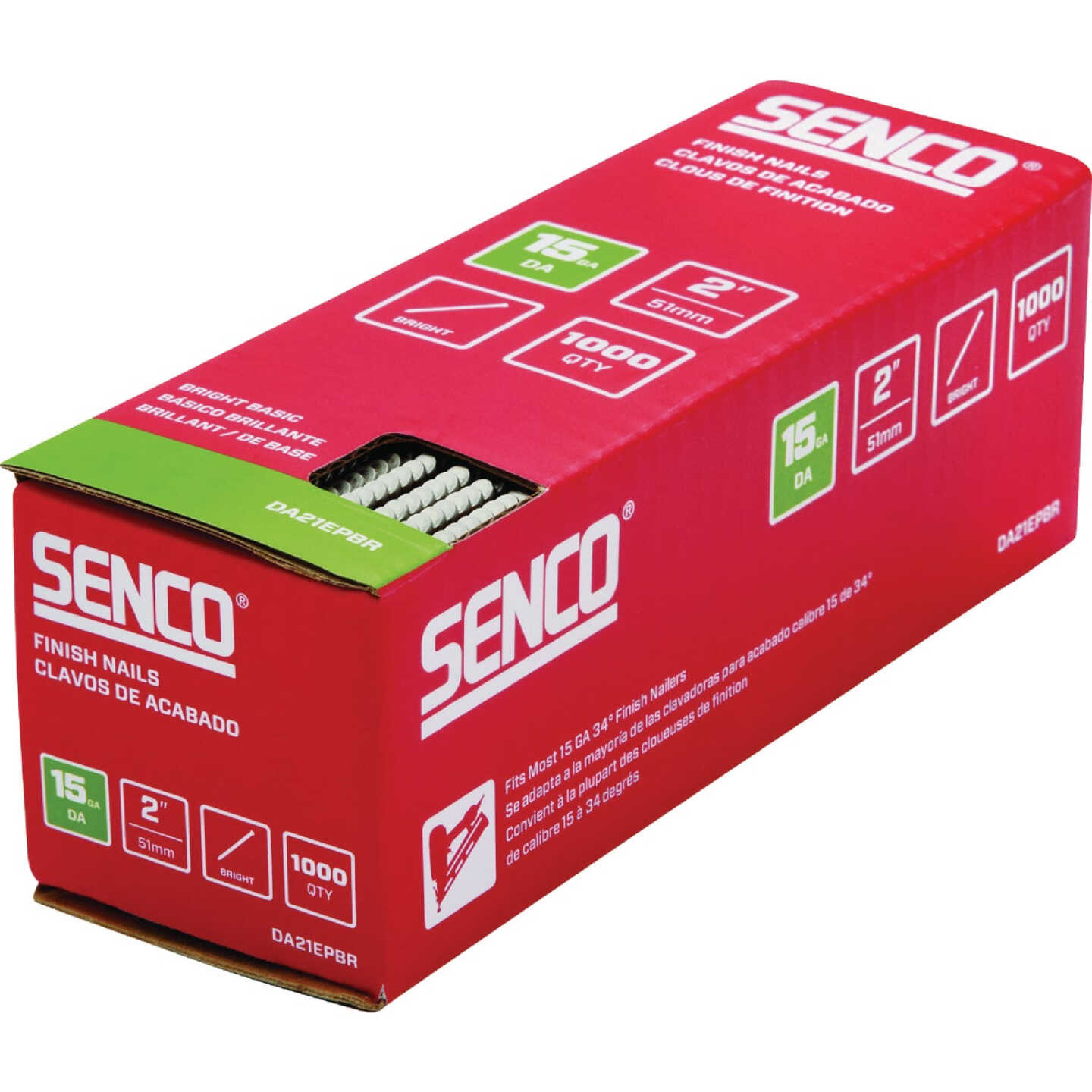 Senco 2 In. 15-Gauge Bright 34 Degree Angled Finish Nail (1000 Ct.) Image 2