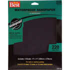 Do it Best Waterproof 9 In. x 11 In. 220 Grit Very Fine Sandpaper (5-Pack) Image 1