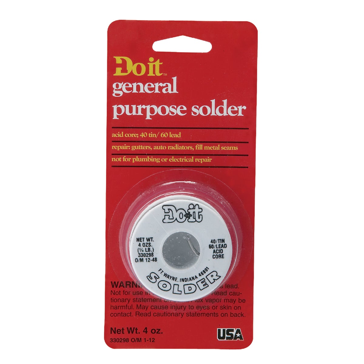 Do it 1/4 Lb. Acid 40% Tin, 60% Lead Solder