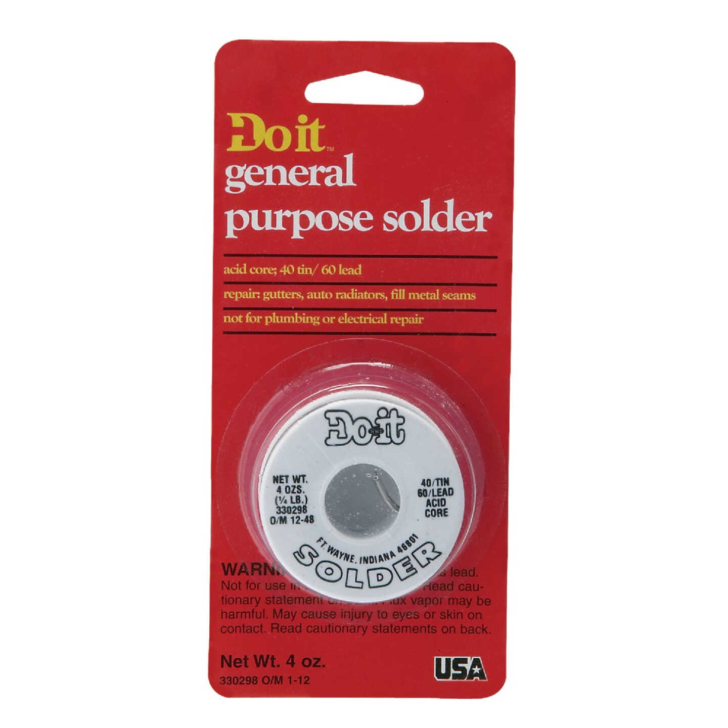 Do it 1/4 Lb. Acid 40% Tin, 60% Lead Solder Image 1