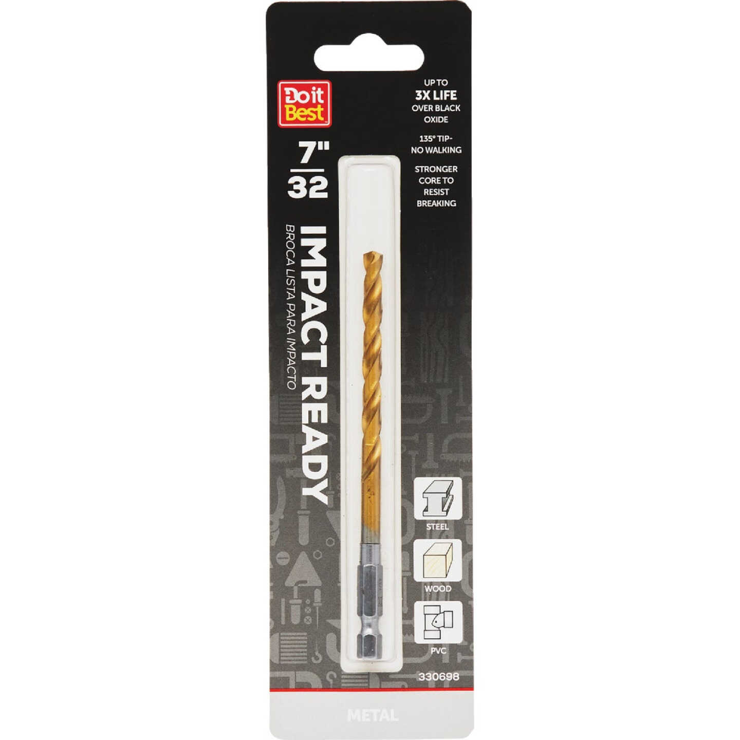 Do it Best 7/32 In. Impact Ready Titanium Hex Shank Drill Bit Image 1
