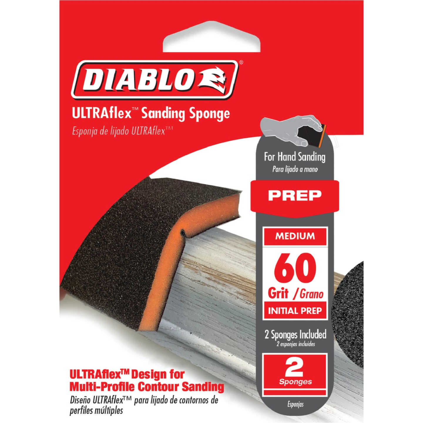 Diablo ULTRAflex 5 In. x 4 In. 60-Grit (Coarse) Sanding Sponge (2-Pack) Image 2