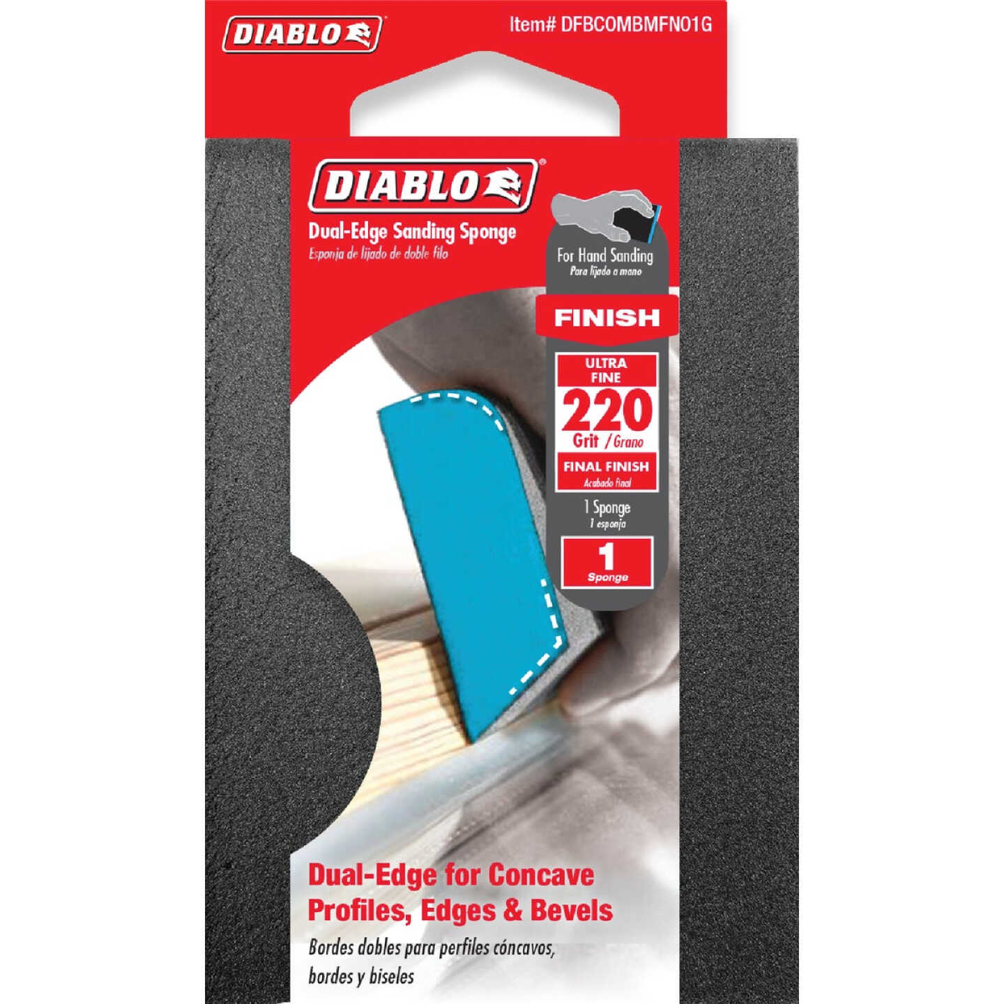 Diablo 2-1/2 In. x 4 In. x 1 In. 220 Grit (Ultra Fine) Dual-Edge Sanding Sponge Image 2