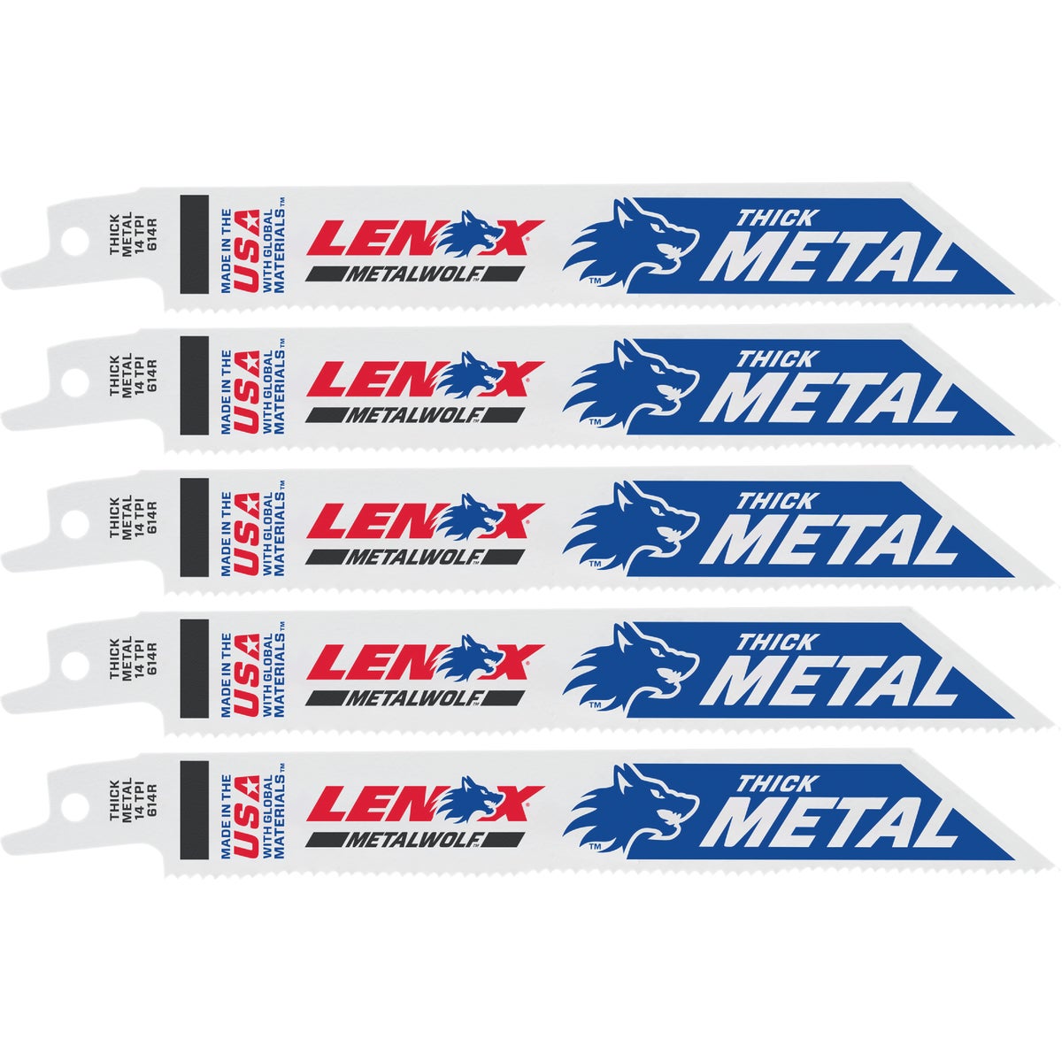 Lenox METALWOLF WAVE EDGE 6 In. 14 TPI Thick Metal Reciprocating Saw Blade (5-Pack) Image 1