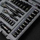 Stanley Standard/Metric 1/4 In. Drive & 3/8 In. Drive Black Chrome Combination Ratchet & Socket Set (69-Piece) Image 5