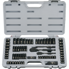 Stanley Standard/Metric 1/4 In. Drive & 3/8 In. Drive Black Chrome Combination Ratchet & Socket Set (69-Piece) Image 1