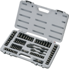 Stanley Standard/Metric 1/4 In. Drive & 3/8 In. Drive Black Chrome Combination Ratchet & Socket Set (69-Piece) Image 3