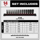 Milwaukee SHOCKWAVE Metric 1/4 In. Drive 6-Point Deep Impact Driver Set (14-Piece) Image 2
