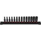 Milwaukee SHOCKWAVE Metric 1/4 In. Drive 6-Point Deep Impact Driver Set (14-Piece) Image 1