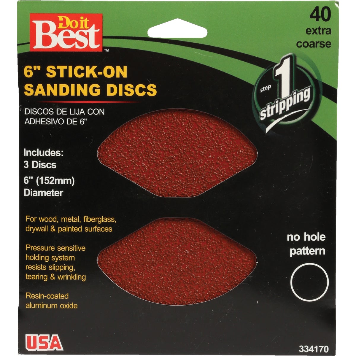 Do it Best 6 In. 40 Grit Stick-On Sanding Disc (3-Pack) Image 1