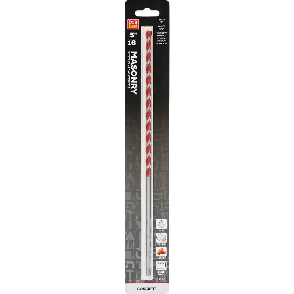 Do it Best 5/16 In. x 12 In. Impact Ready Carbide Masonry Drill Bit Image 1
