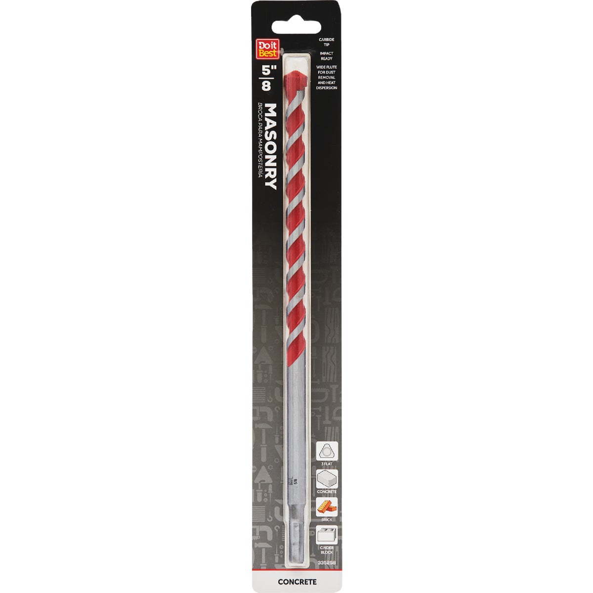 Do it Best 5/8 In. x 12 In. Impact Ready Carbide Masonry Drill Bit Image 1