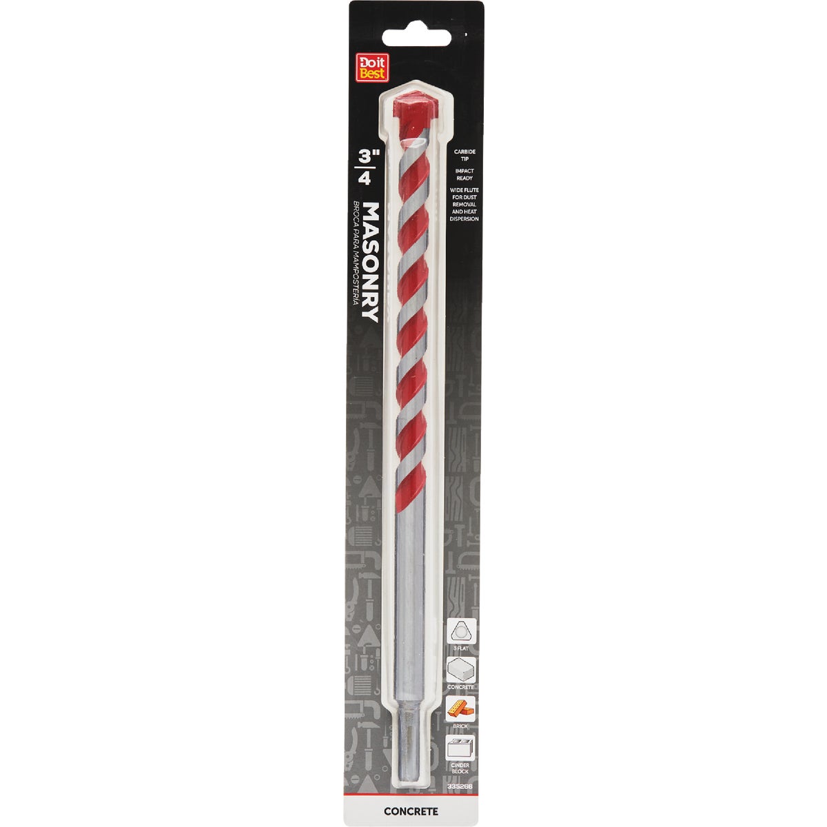 Do it Best 3/4 In. x 12 In. Impact Ready Carbide Masonry Drill Bit Image 1