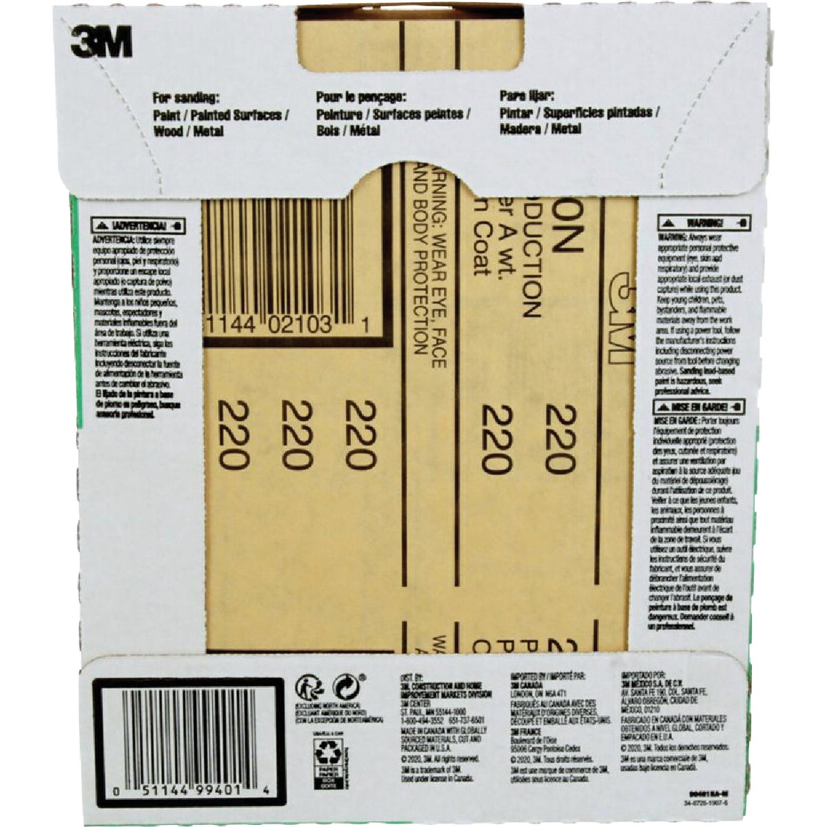 3M General Purpose 9 In. x 11 In. Aluminum Oxide Very Fine Sandpaper, 220 Grit (25-Pack) Image 4